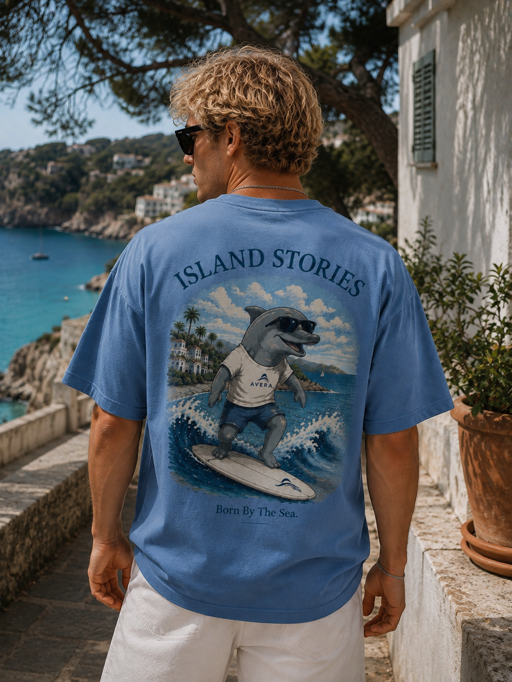 DOLPHIN – Born By The Sea. –  Oversized Tee