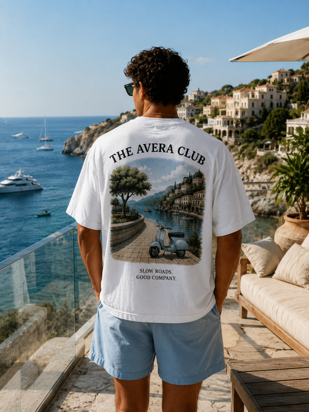 SLOW ROADS – Mediterranean Ride – Oversized Tee