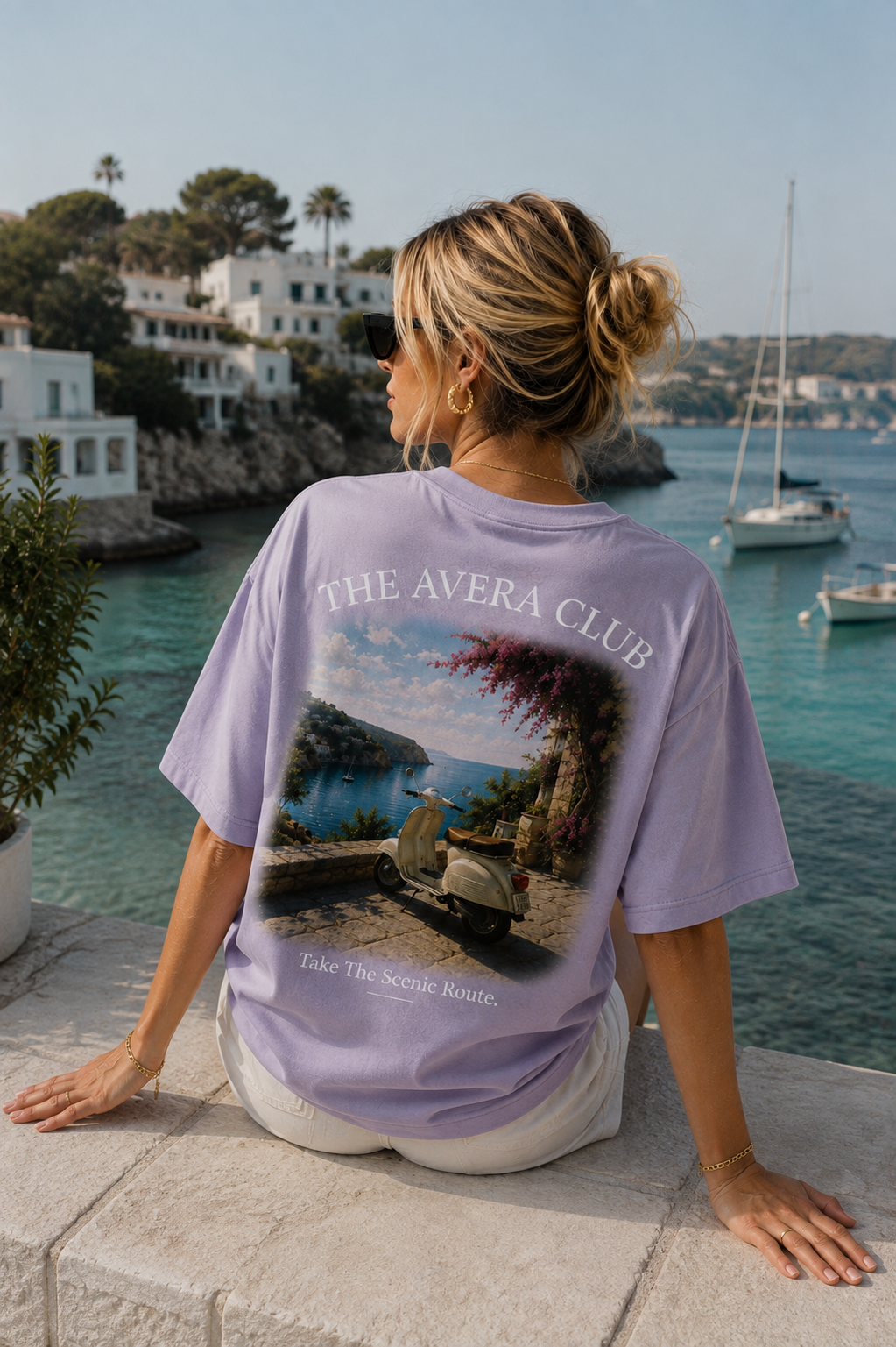 TAKE THE SCENIC ROUTE – Mediterranean Escape – Oversized Tee