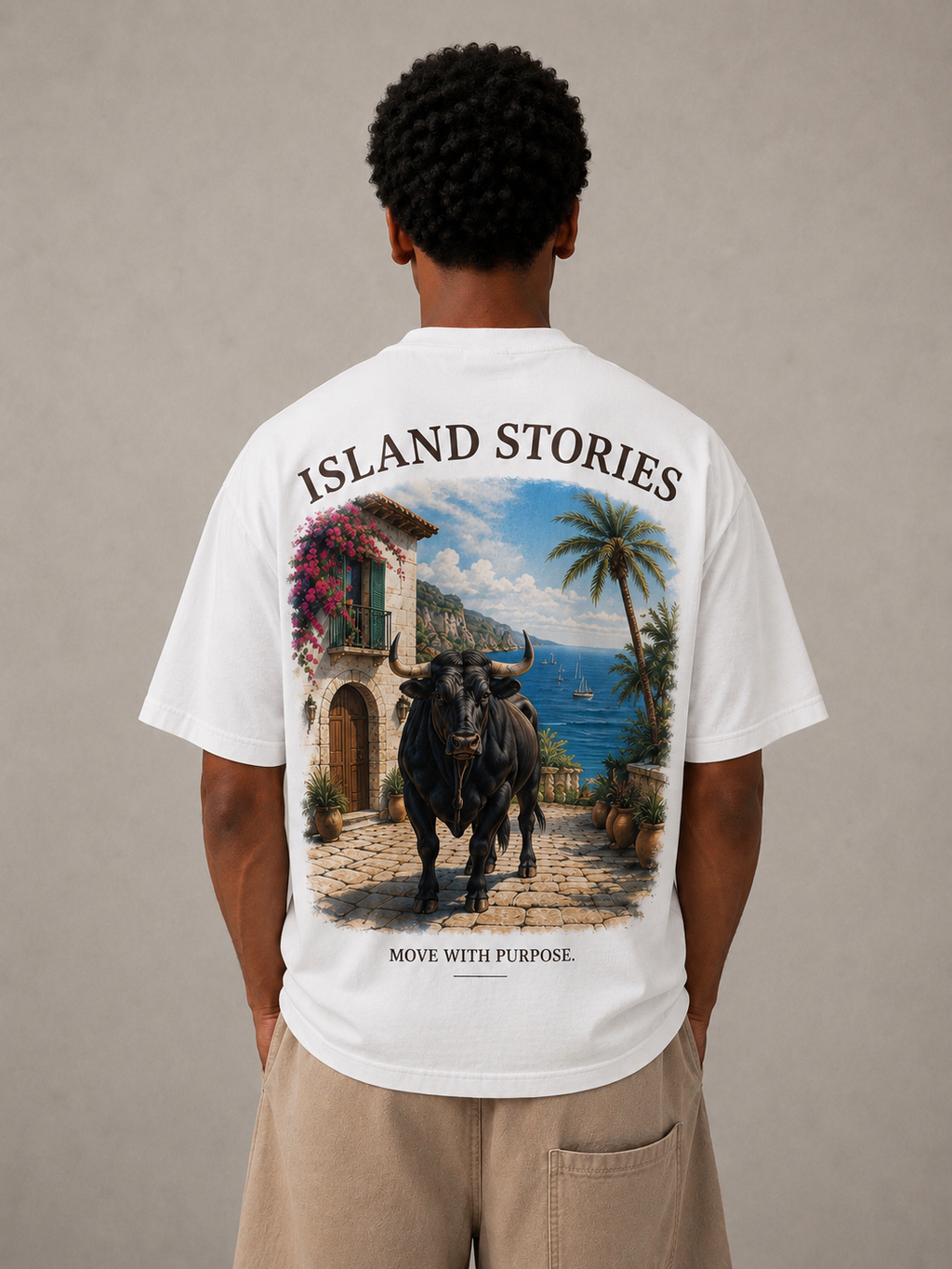 ISLAND STORIES . Move With Purpose.. - Oversized Tee