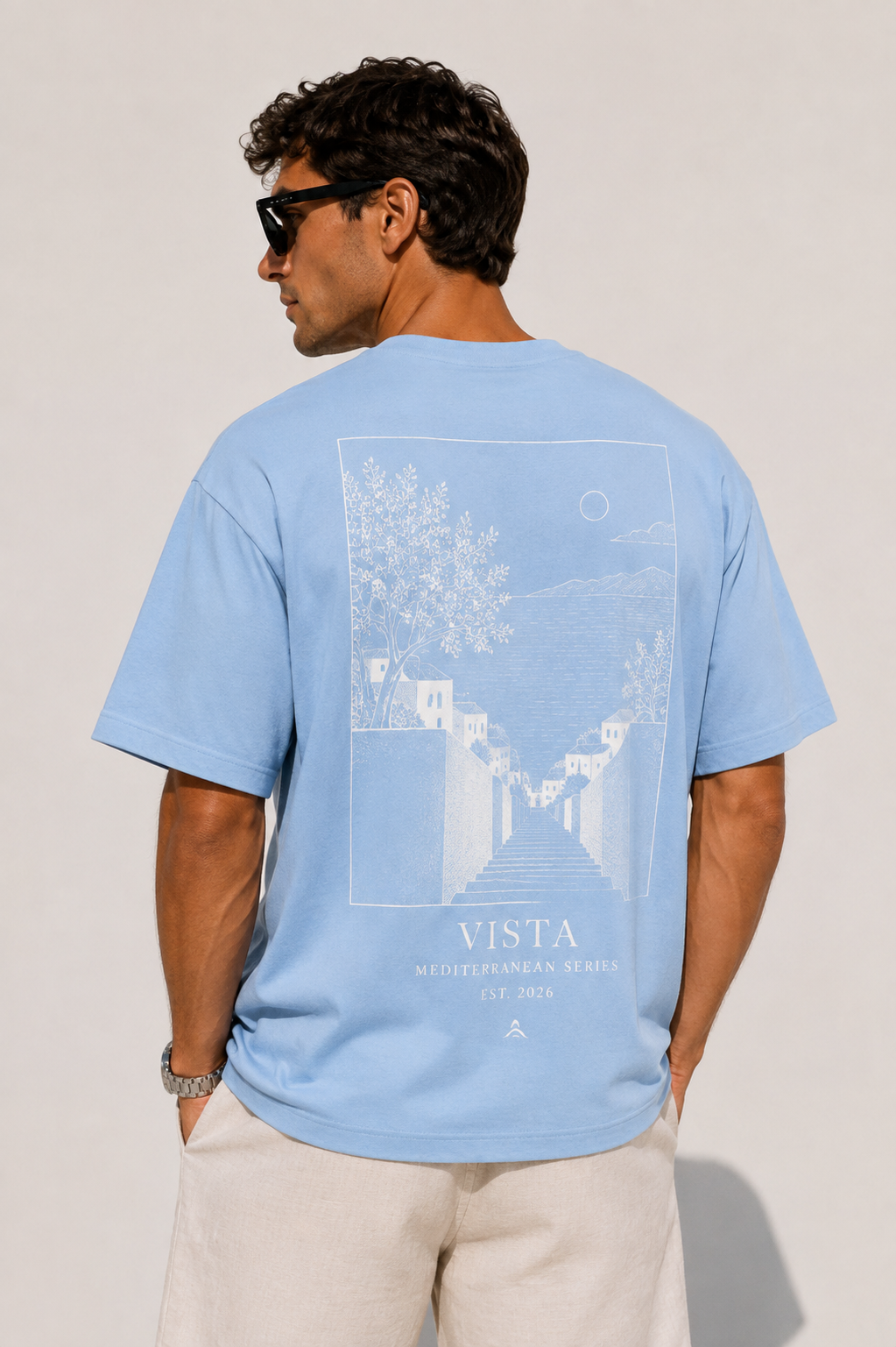 Vista Oversized Tee - Baltic Blue