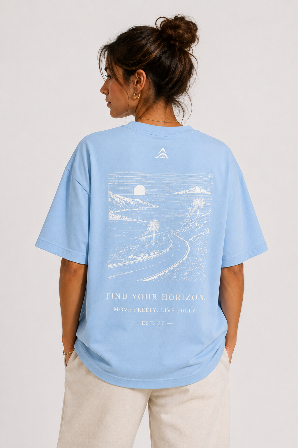 Horizon Oversized Tee - Baltic Blue