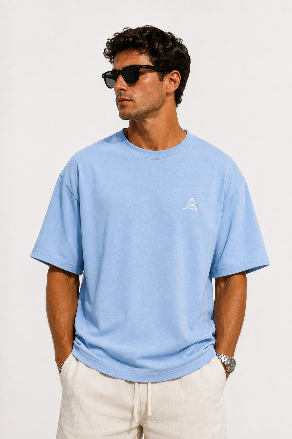 Vista Oversized Tee - Baltic Blue