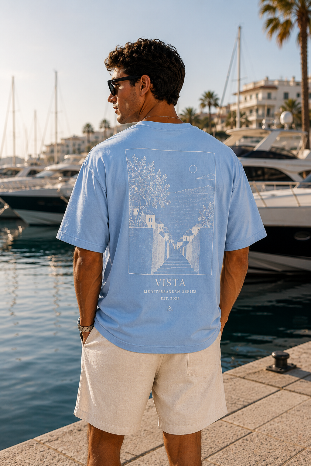 Vista Oversized Tee - Baltic Blue
