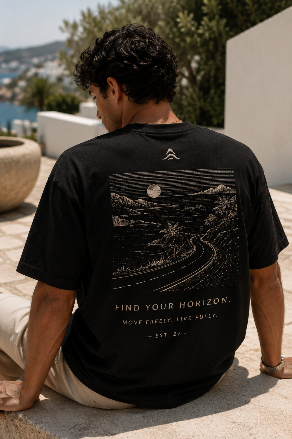 Horizon Oversized Tee - Deep Black