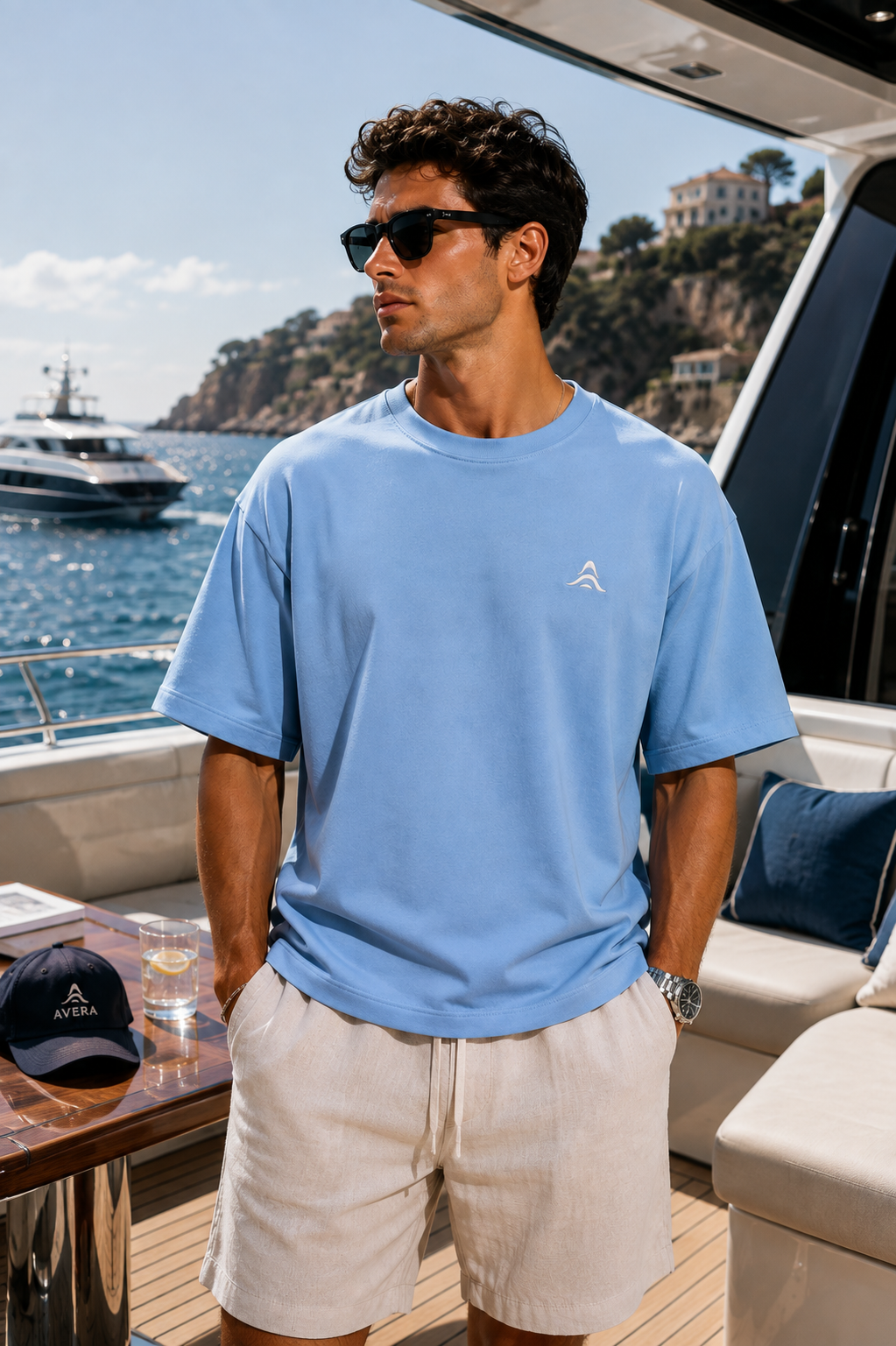 Vista Oversized Tee - Baltic Blue