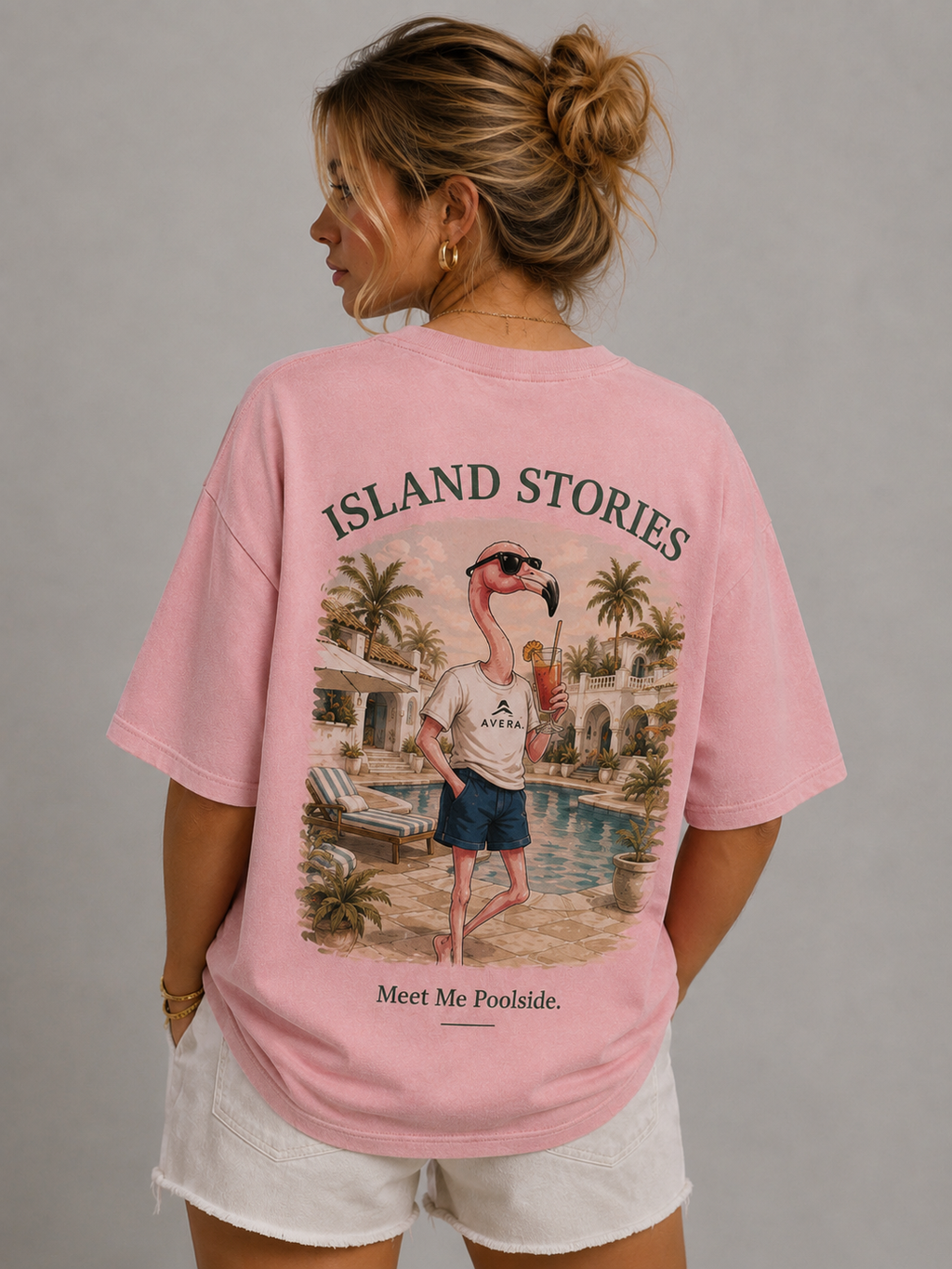 FLAMINGO – Meet Me Poolside. –  Oversized Tee