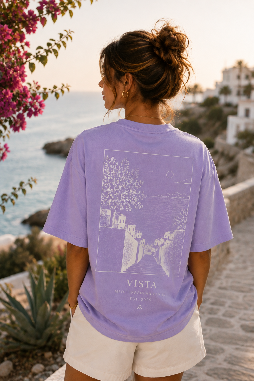 Vista Oversized Tee - Soft Lavender