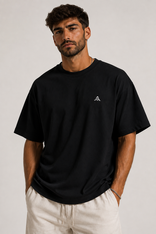 Horizon Oversized Tee - Deep Black