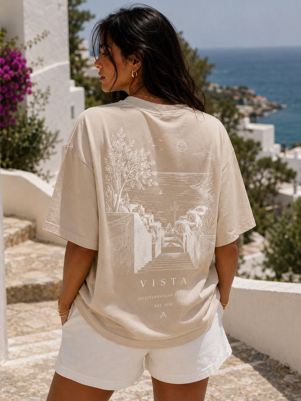 Vista Oversized Tee - Sand
